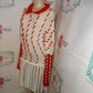 Vintage REd/White Shingle Sweater Dress Size M
