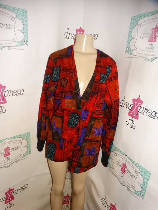 Vintage Peaches Red/Black Top Size L