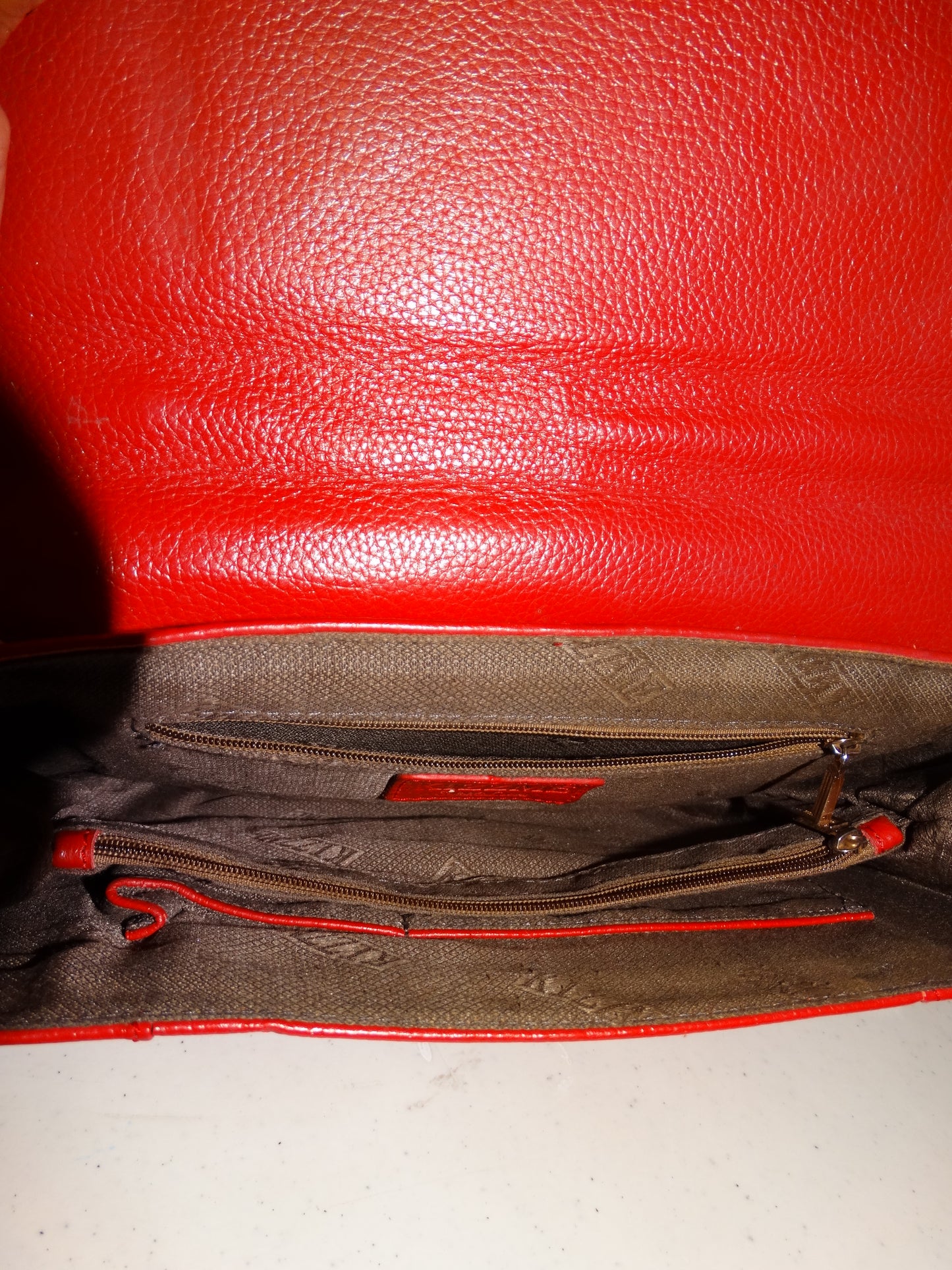 Vintage Red Leather KizzMe Chain Purse Size M