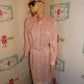 Vintage Leslie Fay Pink/White Polka Dot Dress Size M