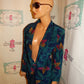 Vintage Liz Claiborne Blue Pink Floral Blazer Size XL