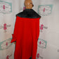 Vintage Red/Black Fur Lined Poncho Size XL-3x