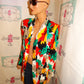 Vintage Over and Over Green/Yellow/Red Blazer Size 1x