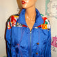 Vintage Lavon Blue Colorful Bomber Jacket Size M