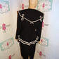 Vintage Mankin Black/White Peplum Dress Size S