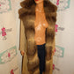 Vintage Tan Authentic fur Lined Trench Coat Size S
