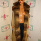 Vintage Tan Authentic fur Lined Trench Coat Size S
