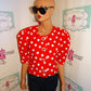 Vintage Success Dress Red/ Polka Dot Crop Top Size XL