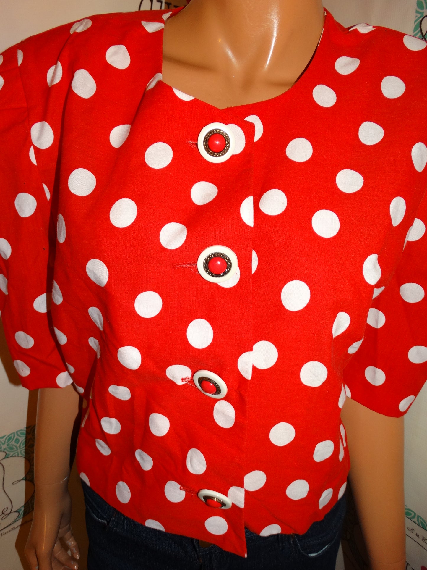 Vintage Success Dress Red/ Polka Dot Crop Top Size XL