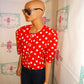 Vintage Success Dress Red/ Polka Dot Crop Top Size XL