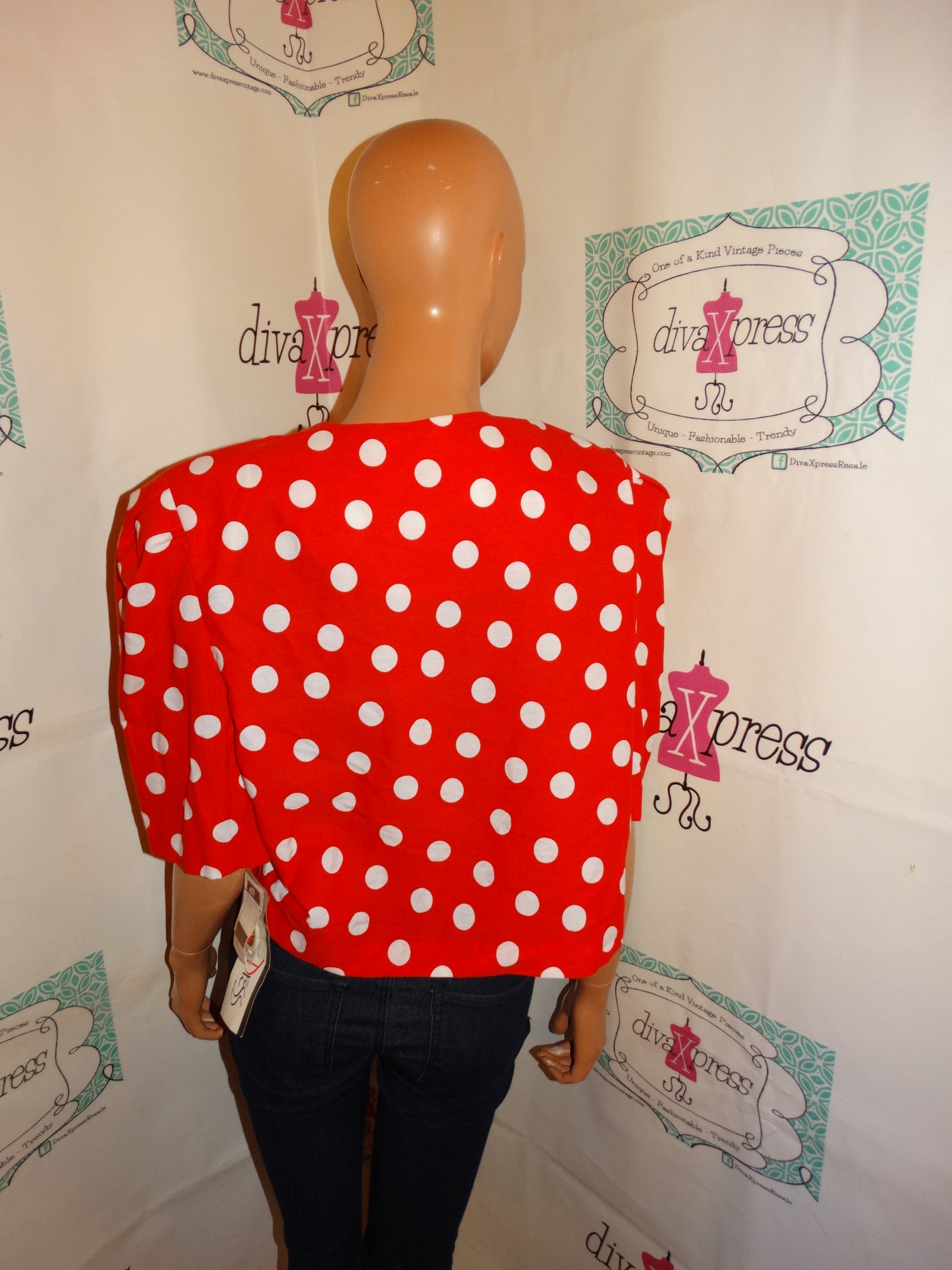 Vintage Success Dress Red/ Polka Dot Crop Top Size XL