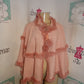 Vintage Pink Rabbit Fur Poncho Size S-XL