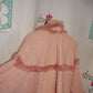 Vintage Pink Rabbit Fur Poncho Size S-XL