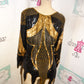 Vintage Oleg Cassini Black/Gold Sequins Top Size M