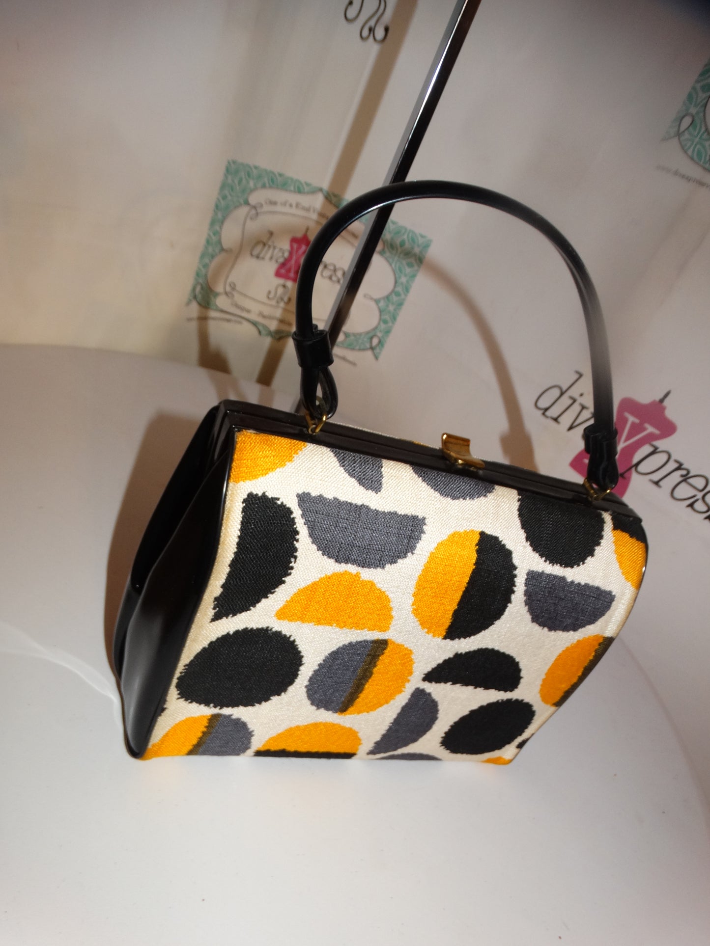 Vintage Yellow/Black White Vintage Purse Size L