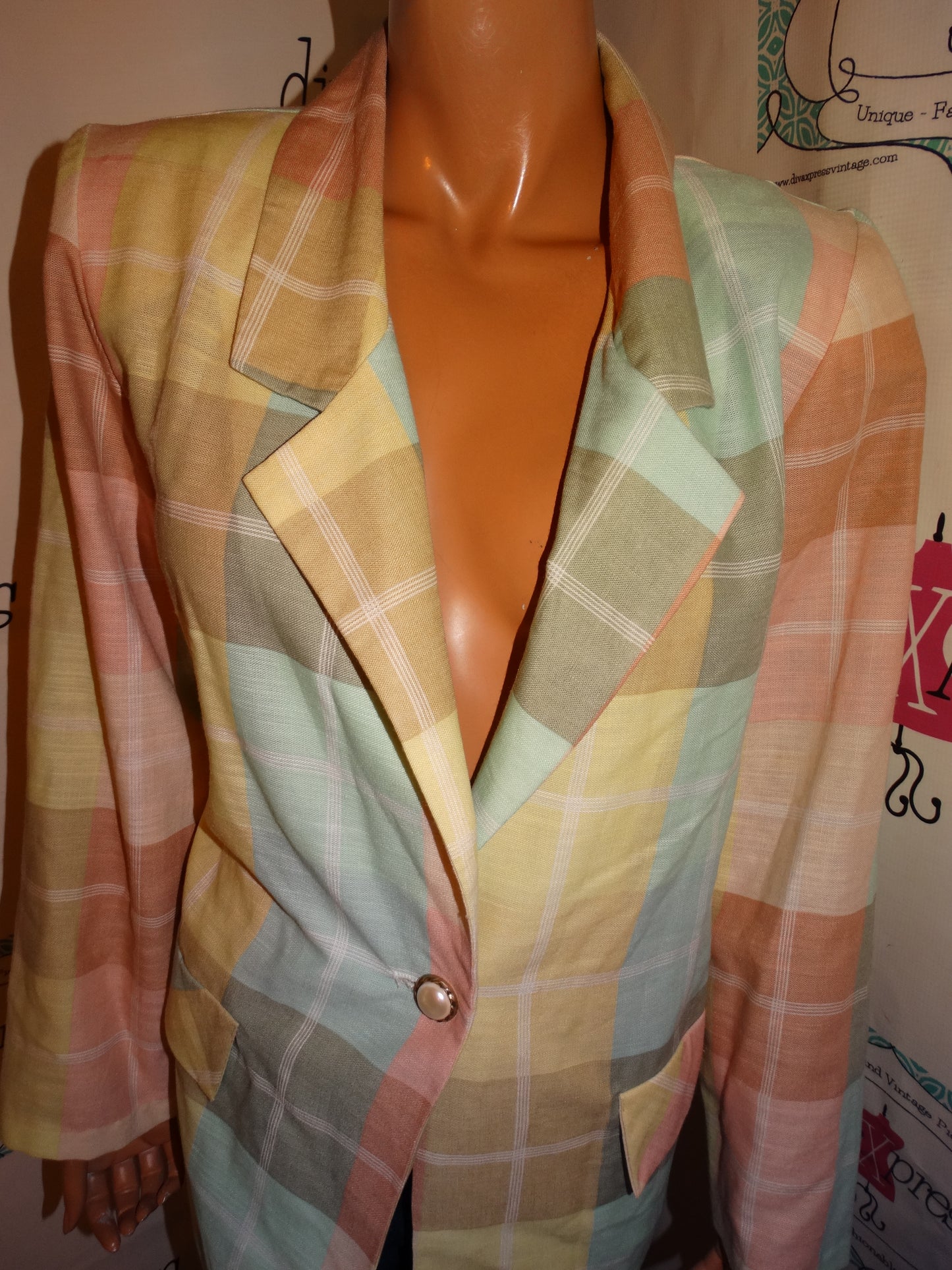 Vintage Roman's Pink /Yellow Colorful Blazer Size 1x
