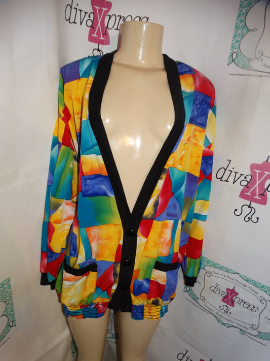 Vintage Peter Popovitch Colorful Cardigan Size L