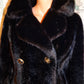 Vintage Tissavel France Brown Faux Fur Leather Lined  Coat Size M