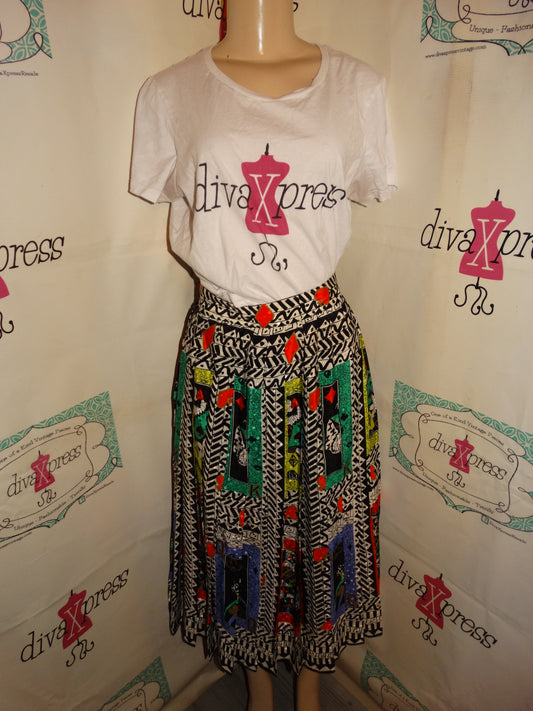 Vintage Louis Feraud Card Skirt Size S