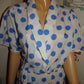 Vintage White /Blue Polka Dot Dress Size S