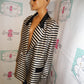 Vintage Moshinta Cream/Black Striped Blazer Size 2x