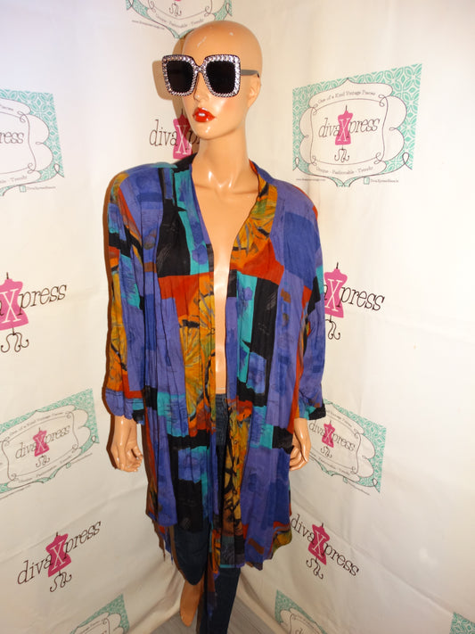 Vintage Sharon Anthony Purple Colorful Throw Size 3x