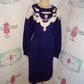 Vintage LArisng Purple/White Sweater Dress size 2x