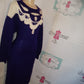 Vintage LArisng Purple/White Sweater Dress size 2x