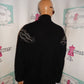 Vintage Joseph Ho Black Wool HEavey Shoulder Beaded Sweater Size 1x