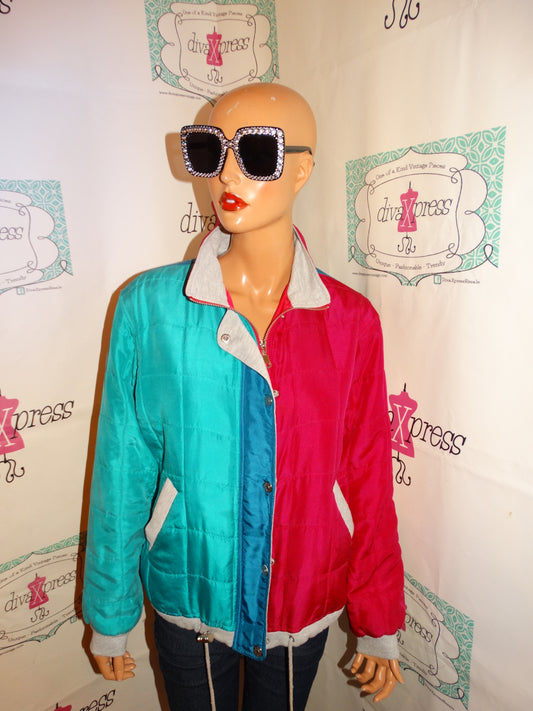 Vintage Petite Sophisticate Colorful Silk Jacket Size M