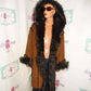 Vintage Platinum Brown Faux Fur Coat Size XL