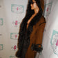 Vintage Platinum Brown Faux Fur Coat Size XL
