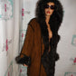 Vintage Platinum Brown Faux Fur Coat Size XL