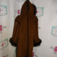 Vintage Platinum Brown Faux Fur Coat Size XL
