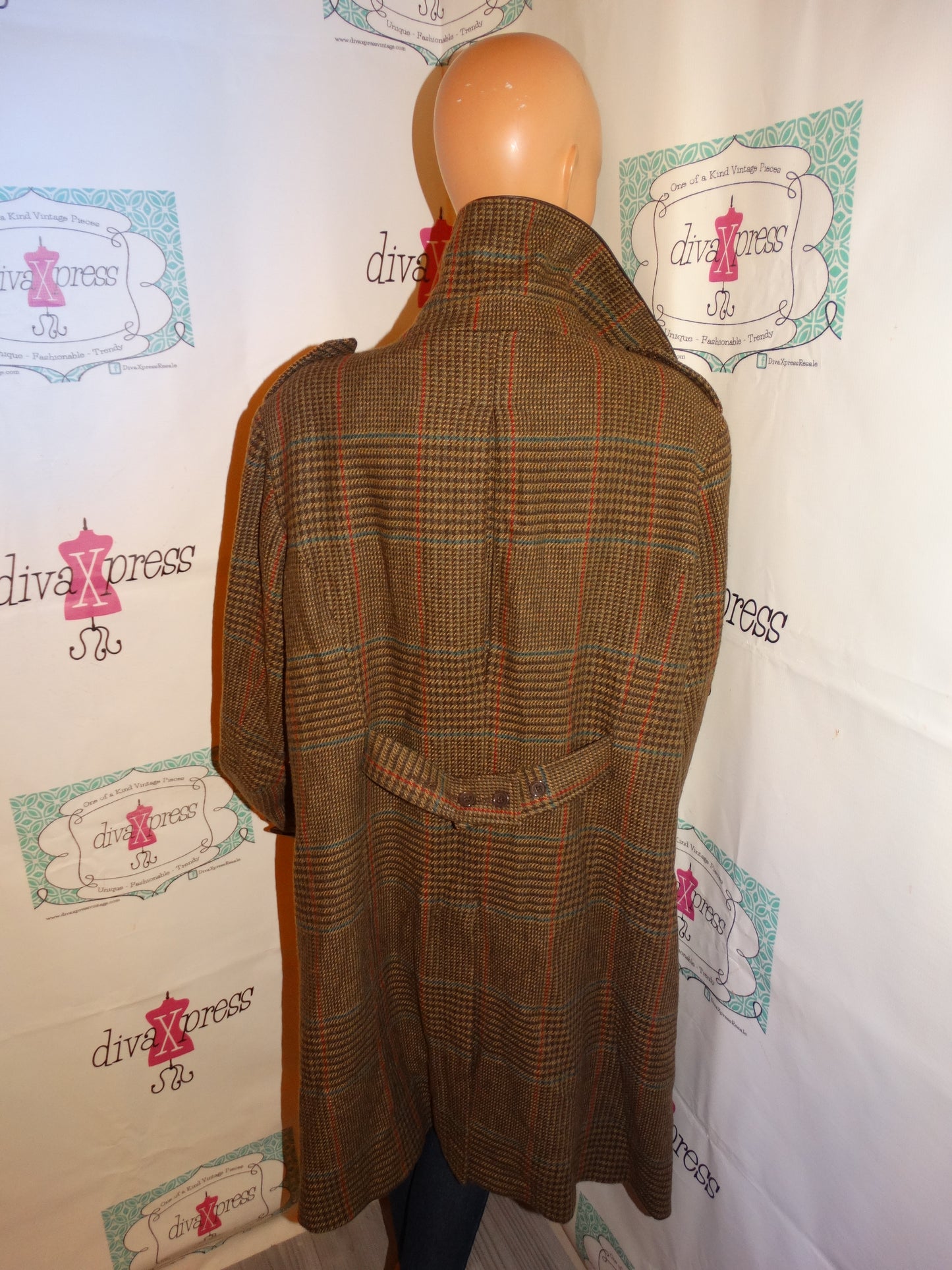 Vintage Jessica London Brown Plaid Jacket Size 2x