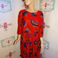 Vintage Signor Red Colorful Dress Size M