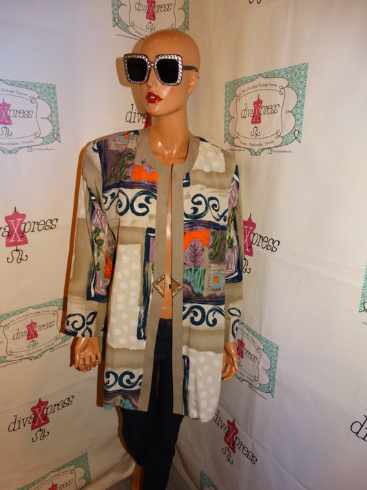 Vintage Tan Colorful Purple Throw Size XL