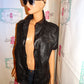 Vintage Quality Leather Good Black Leather Top Size M
