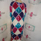 Vintage Stenay Pink/White Blue Sequins Dress Size 1x