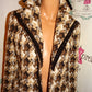 Vintage Nine West Brown/Tan Beaded Coat Size M