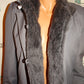 Vintage London Fog Gray Faux Fur Lined Coat Size S