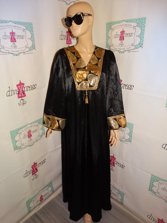 Vintage Kayra Black/Gold Dress Size XL
