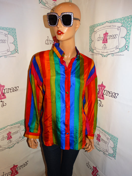 Vintage The Limited Colorful Blouse Size M