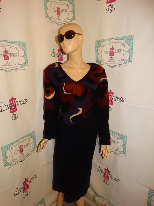 Vintage Outlander Black/Sweater Colorful Dress Size 1x