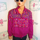 Vintage Pink Aztec Big Button Jacket Size L