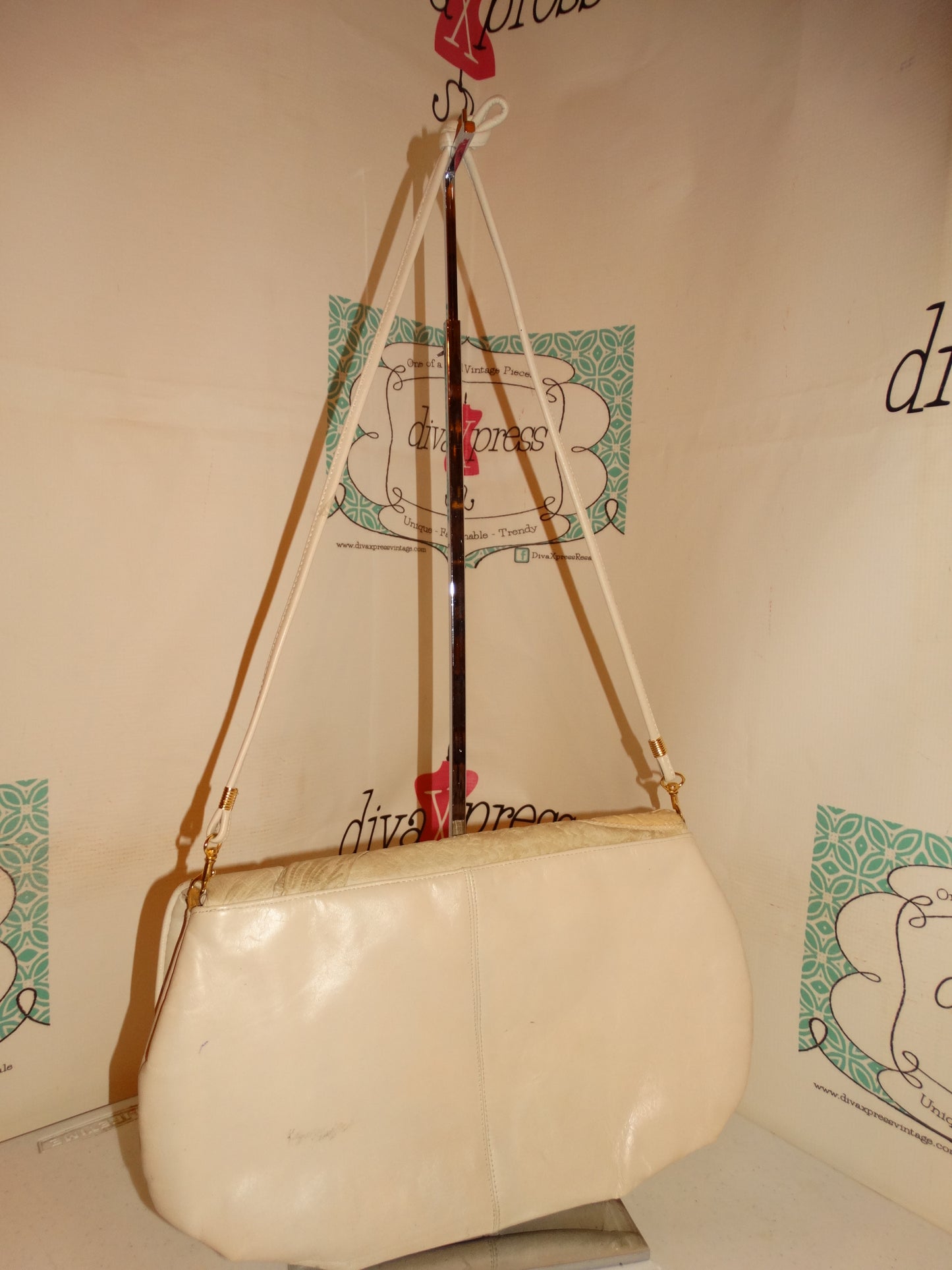 Vintage Leather Snake Skin Clutch Purse With Strap Size L