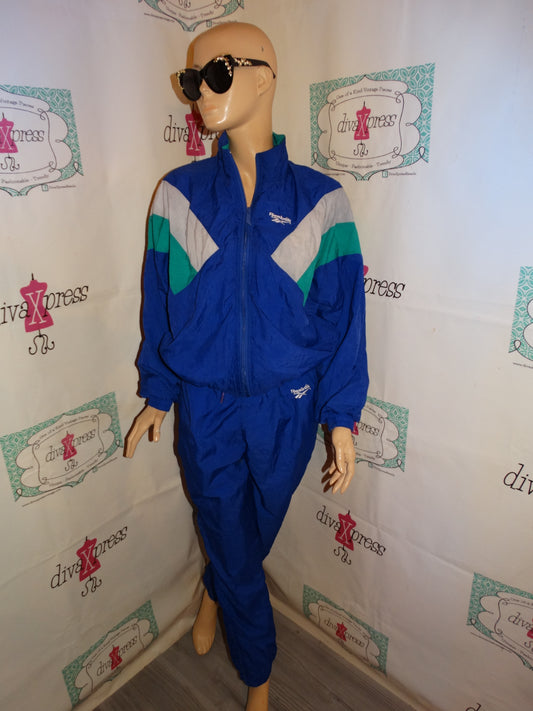 Vintage Reebok Purple/Green 2 Piece Track Suit Size S-M