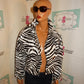 Vintage Wipette Black/White Zebra Print Rain Jacket Size M