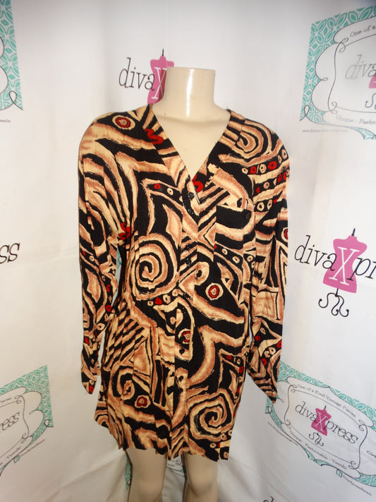 Vintage Roberty Mato Black/Tan Red Top Size XL