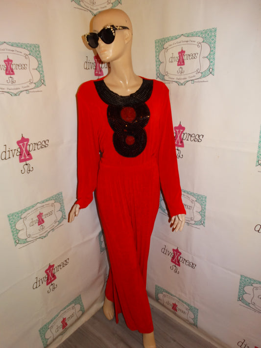 Vintage Kokomo Red Sequins 2 Piece Pants Size L